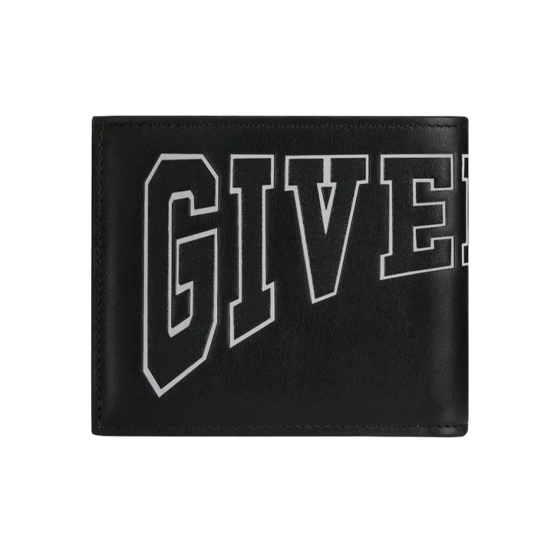 GIVENCHY Smooth Calf Leather Card Holder, Wallet Men's Black-1