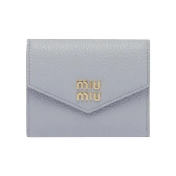 MIU MIU Matelassé Leather Wallet Women's Blue