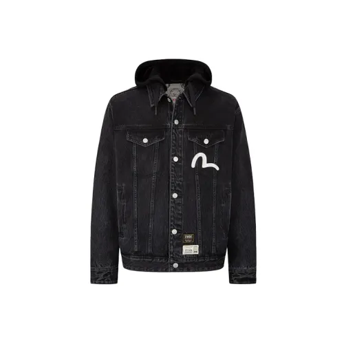 EVISU Denim Jackets Men Black