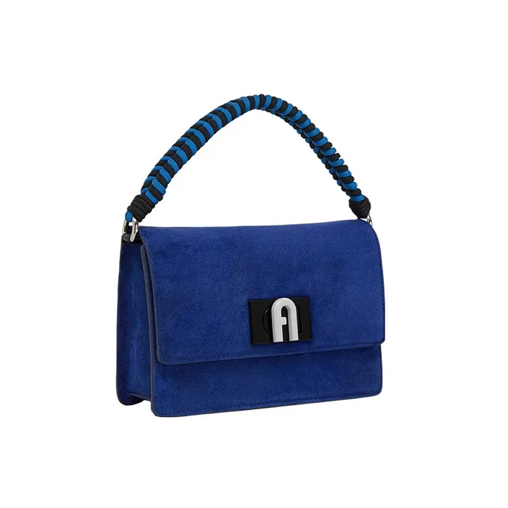 Furla Soft1927 Collection Leather Shoulder Bag Crossbody Bag Handbag Mini Women's Blue-1