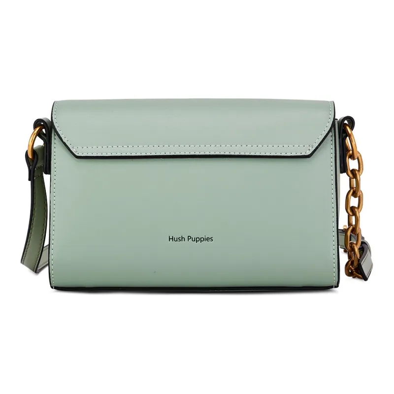 Hush Puppies Cow Leather Shoulder Bag Crossbody Bag Medium Size Women's Black-14