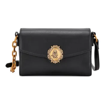 Hush Puppies Cow Leather Shoulder Bag Crossbody Bag Medium Size Women's Black