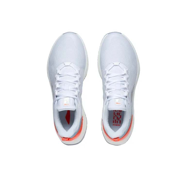 LiNing YueYing Element Rebound Cushioning Slip Resistant Low Top Running Shoes Men's White Orange-2