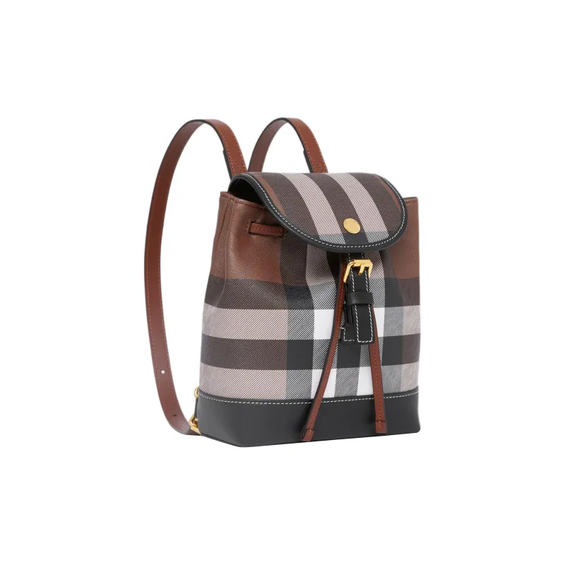 Burberry Check And Leather Micro Backpack 'Multicolor'-2