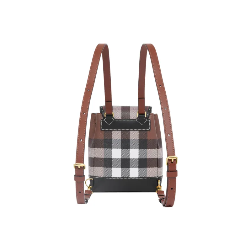 Burberry Check And Leather Micro Backpack 'Multicolor'-3