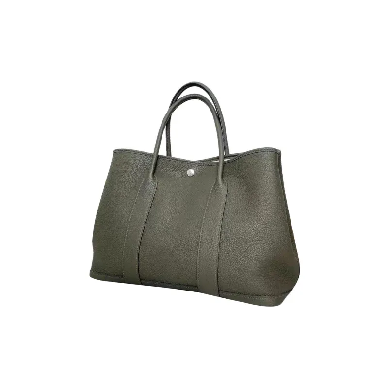 HERMES Garden Party Negonda Calfskin Garden Bag Handbag Regular Unisex G8 Vert Maquis Forest Green-1