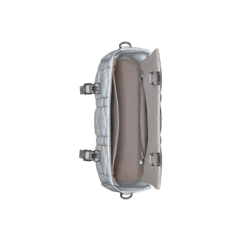 DIOR DiorCamp Cow Leather Messenger Bag, Crossbody Bag, Shoulder Bag Small Size Women's Silver-3