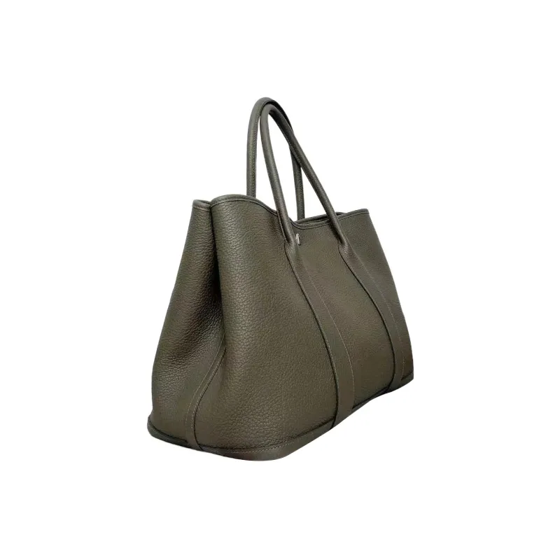 HERMES Garden Party Negonda Calfskin Garden Bag Handbag Regular Unisex G8 Vert Maquis Forest Green-2