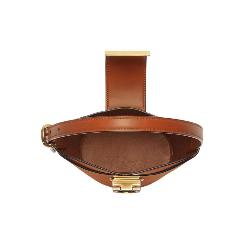 FERRAGAMO Trifolio Cow Leather Bucket Bag, Handbag, Shoulder Bag Women's Brown-3
