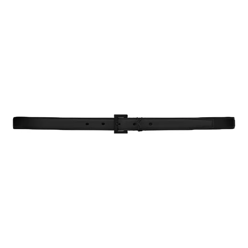 SAINT LAURENT Fashion Solid Color Logo Pin Buckle Leather Belts Women's 2cm-1