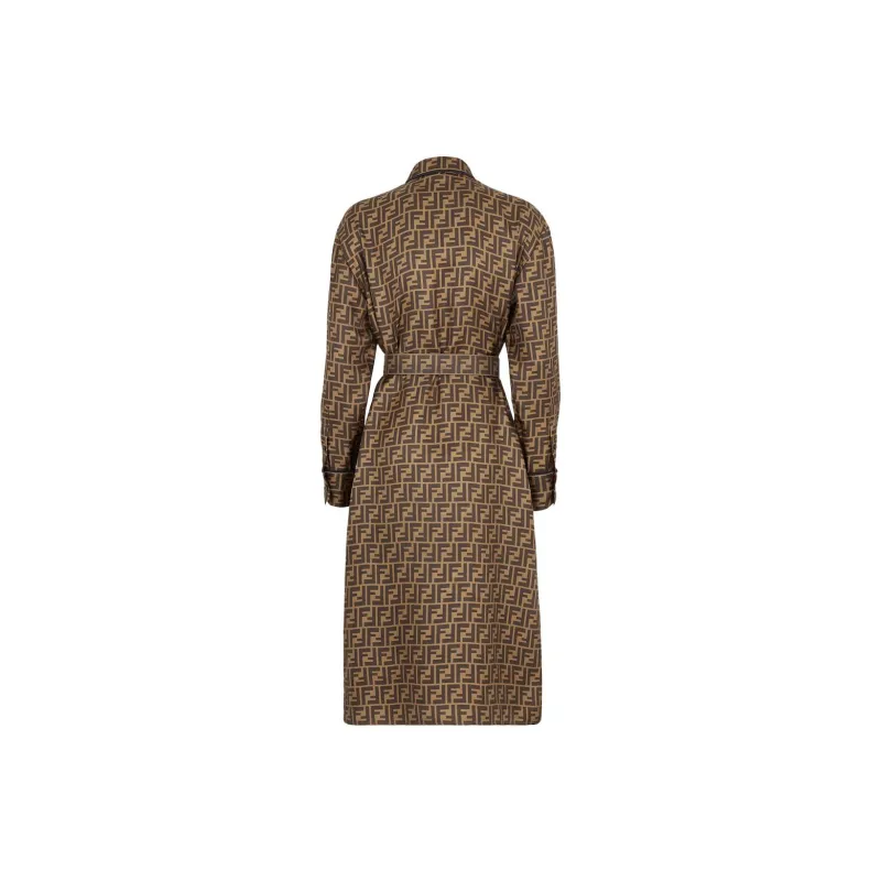 FENDI Long Sleeved Dresses Women's Brown-1