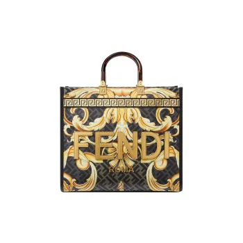 VERSACE FENDI Collaboration Leather Tote Bag Shopping Bag Shoulder Bag Crossbody Bag Handbag Women's Multicolor