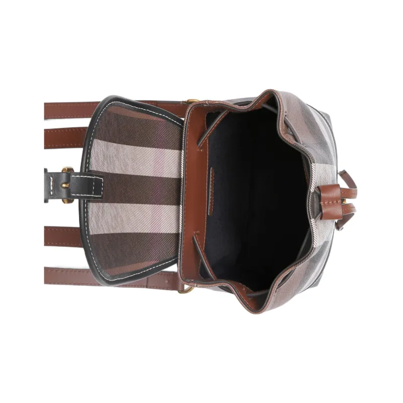 Burberry Check And Leather Micro Backpack 'Multicolor'-4