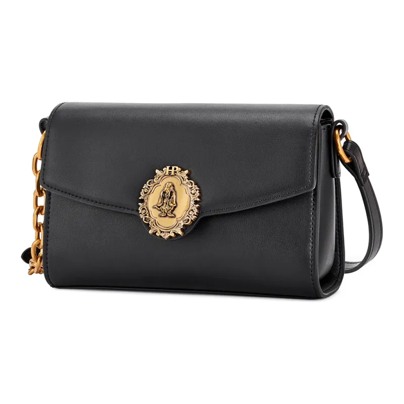 Hush Puppies Cow Leather Shoulder Bag Crossbody Bag Medium Size Women's Black-1