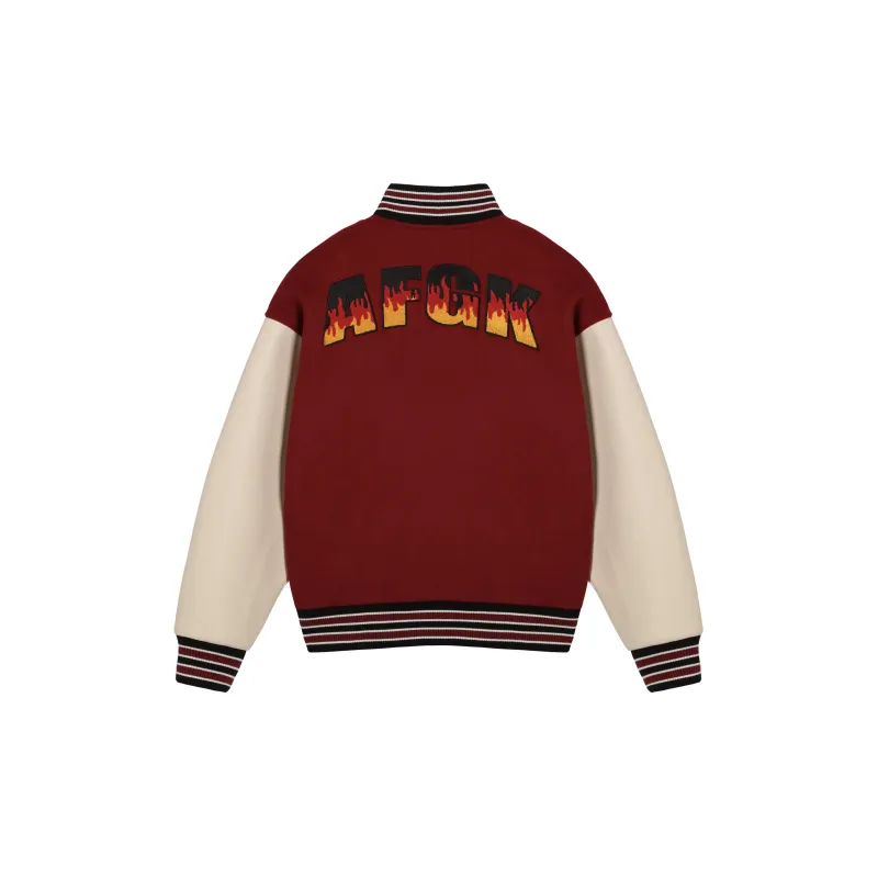 AFGK FW22 Baseball Jacket Unisex Red-1