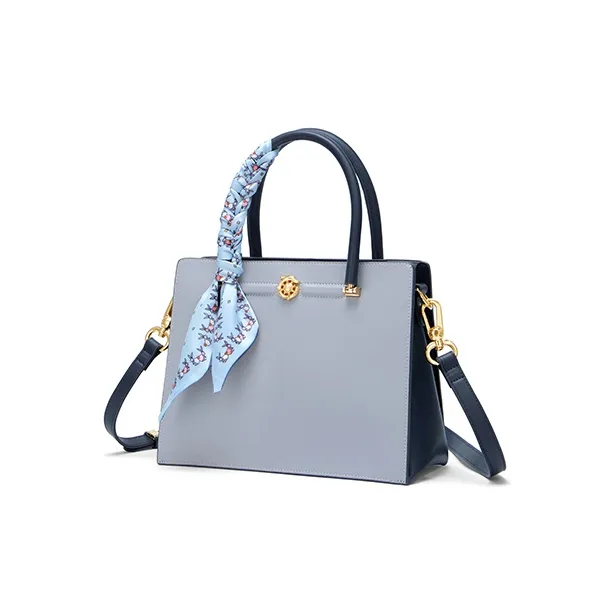 Gong Xuan Cow Leather Shoulder Bag, Crossbody Bag, Handbag Regular Women's Depressed Slate Blue-2
