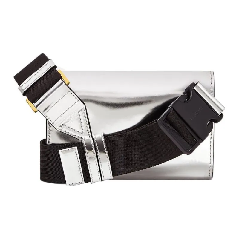 VERSACE Calfskin Sling Bag Fanny Pack Regular Men's Silver-2
