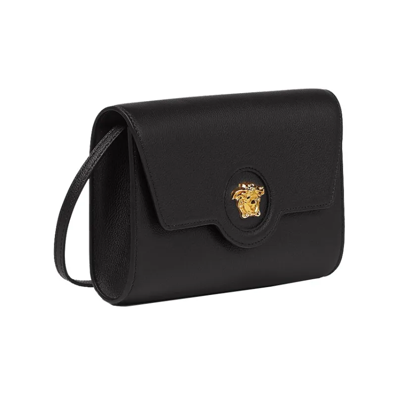 FANSIZHE La Medusa Grained Calfskin Shoulder Bag Crossbody Bag Women's Black-1
