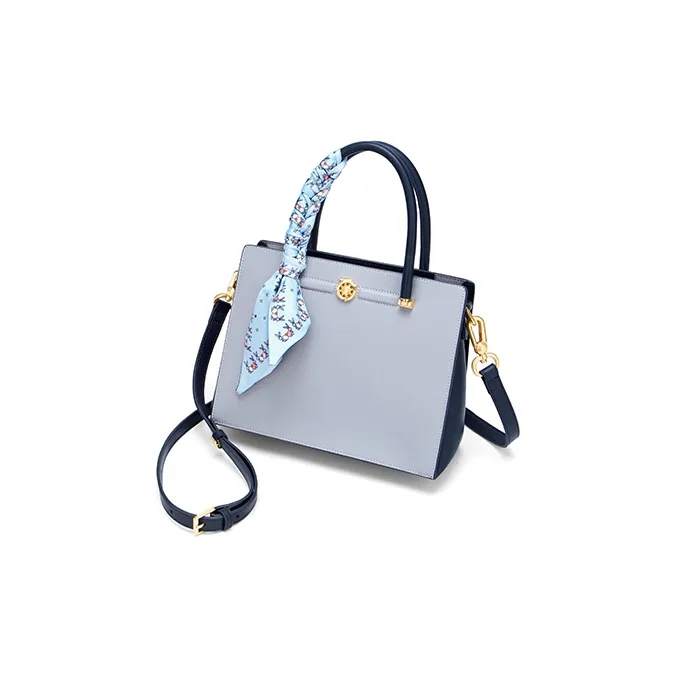 Gong Xuan Cow Leather Shoulder Bag, Crossbody Bag, Handbag Regular Women's Depressed Slate Blue-4
