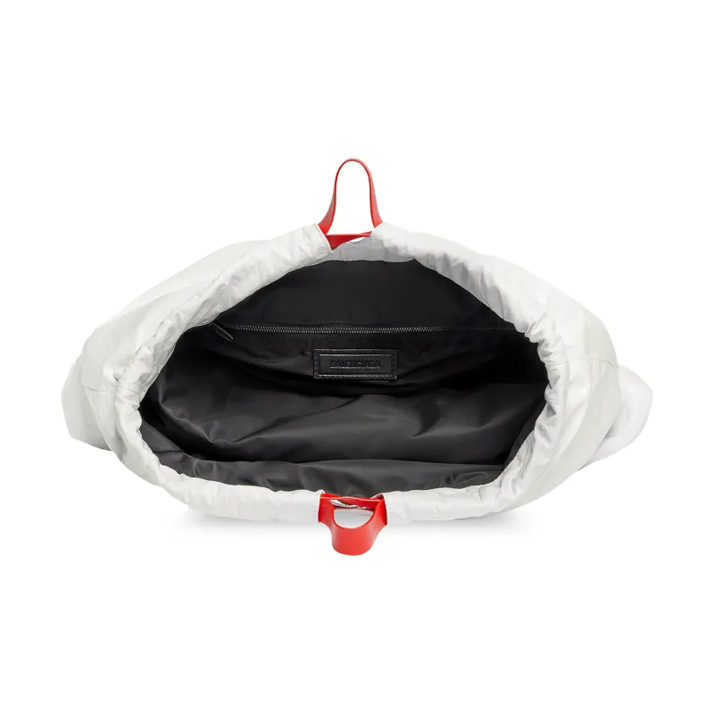 Balenciaga Trash Bag Large Pouch White/Red-4