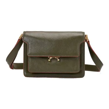 MARNI Trunk Cow Leather Trunk Bag, Crossbody Bag, Shoulder Bag Women's Olive Green