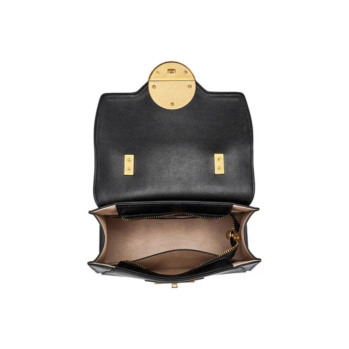 Hush Puppies Cow Leather Patchwork Synthetic Leather Crossbody Bag Handbag Shoulder Bag Women's Black-4