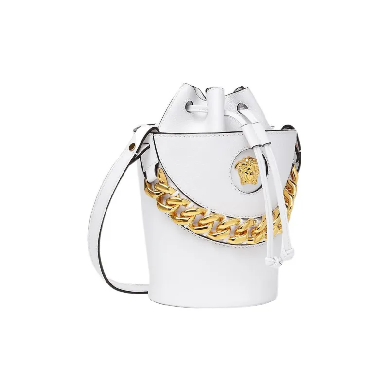 VERSACE La Medusa Calfskin Bucket Bag Handbag Shoulder Bag Crossbody Bag Women's White-1