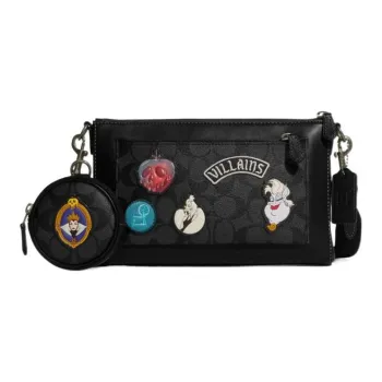 COACH Disney Collaboration Holden Cow Leather Combo Bag Shoulder Bag Crossbody Bag Medium Size Women's Black