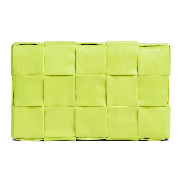Bottega Veneta CASSETTE Pillow Bag Calfskin Crossbody Bag, Shoulder Bag Medium Size Men's Lemon Kiwi Green-2