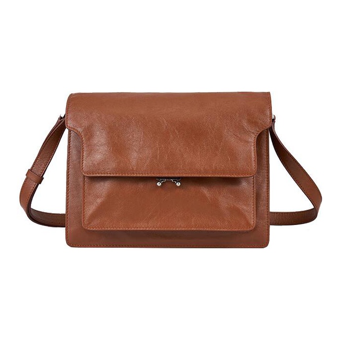 ショルダーバッグ・ポシェット MARNI Trunk Grained Leather Bag Marni Medium Black Leather Trunk Shoulder and Crossbody Bag