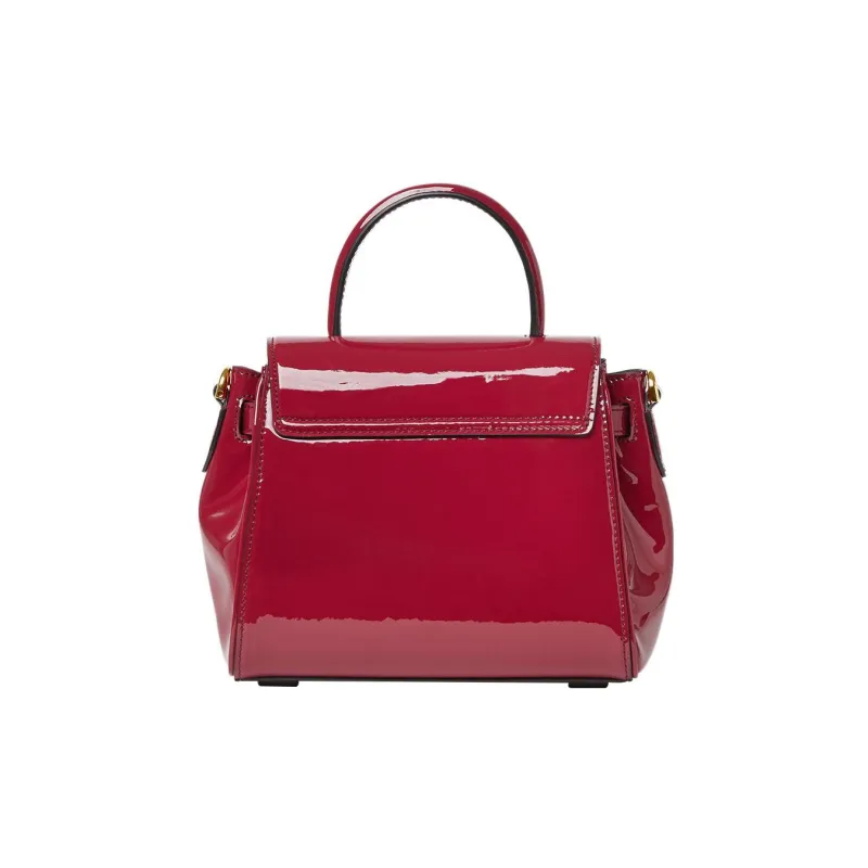 VERSACE La Medusa Patent Leather Cowhide Shoulder Bag Crossbody Bag Handbag Small Size Women's Burgundy-2