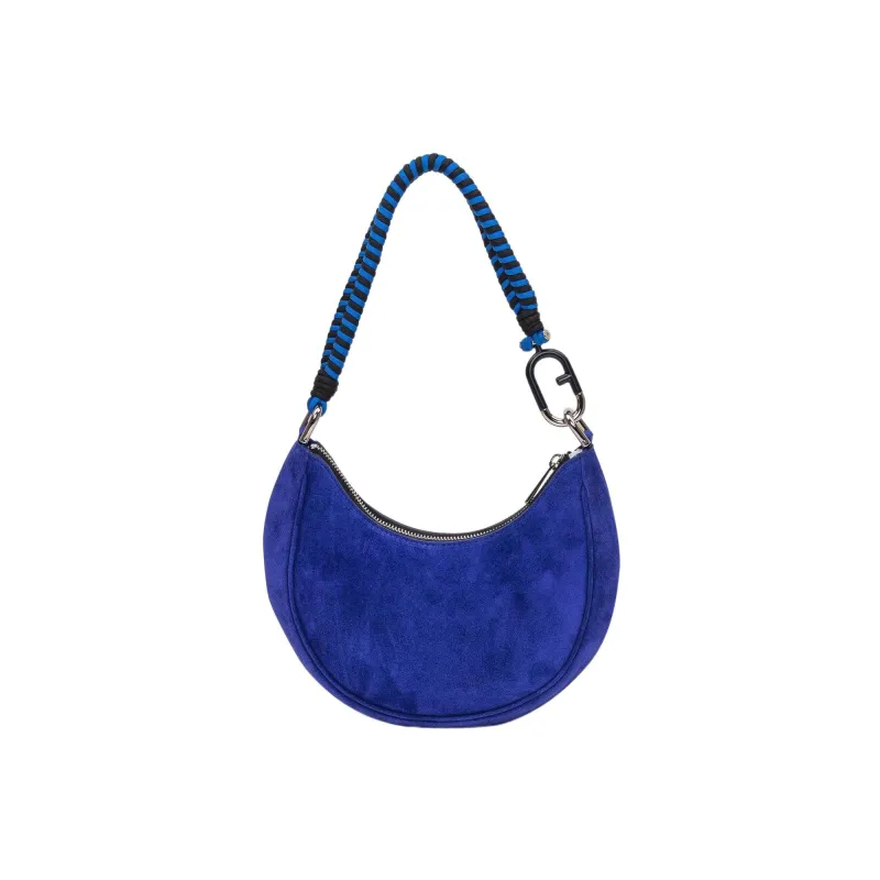 Furla Primavera Suede Handbag, Shoulder Bag Regular Women's Blue-2