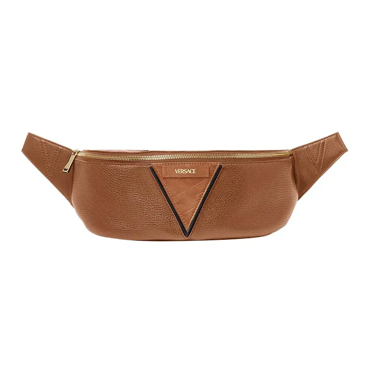 FANSIZHE Cow Leather Fanny Pack Men's Brown-0