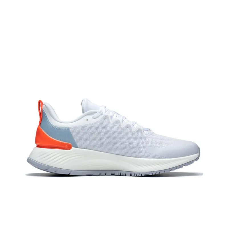 LiNing YueYing Element Rebound Cushioning Slip Resistant Low Top Running Shoes Men's White Orange-1