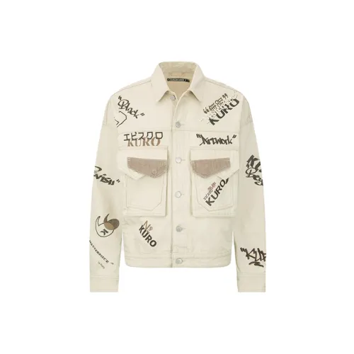 EVISU Denim Jackets Men Oatmeal