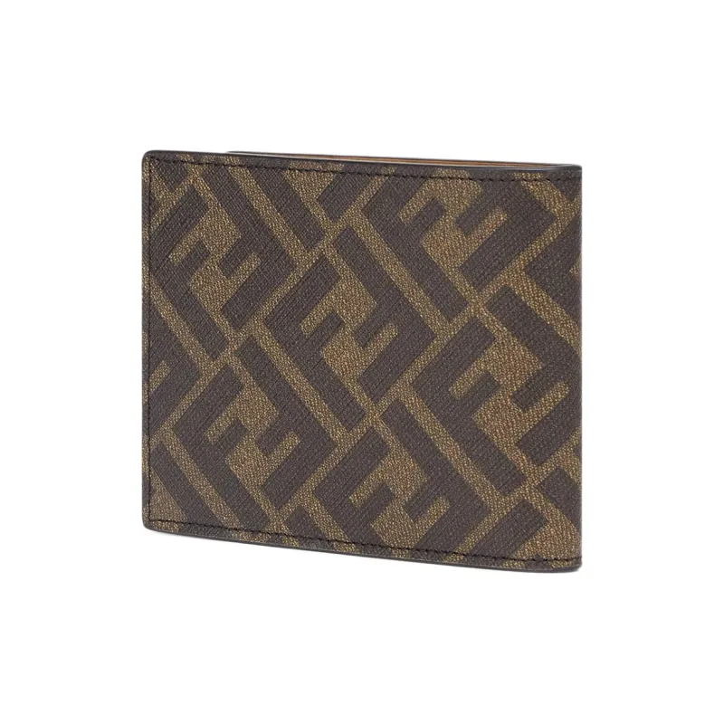 FENDI Cow Leather Wallet Men's Brown-1