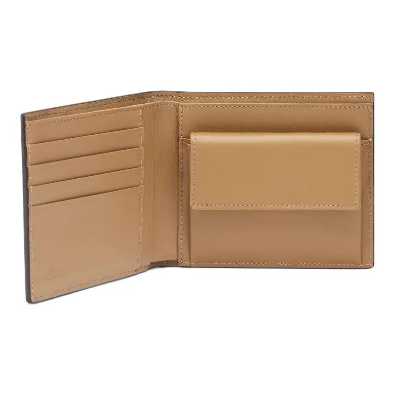 FENDI Cow Leather Wallet Men's Brown-2