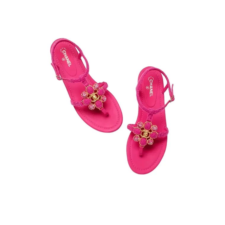 CHANEL Stylish Sandals Women's Peach Pink-2