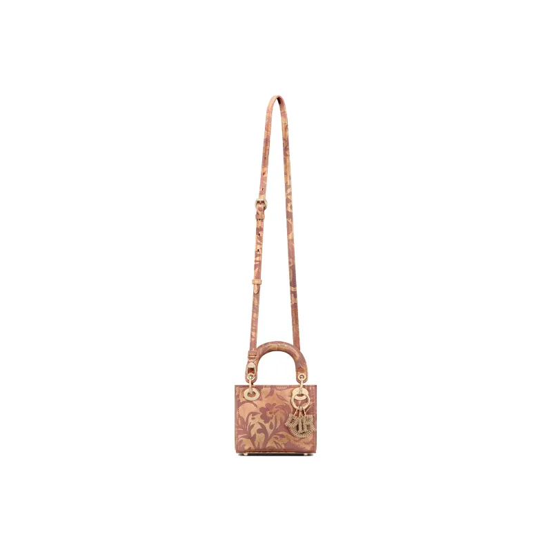 DIOR Lady Dior Sheepskin Daisie Bag Shoulder Bag Crossbody Bag Handbag Extra Mini Women's Pink/Gold-4