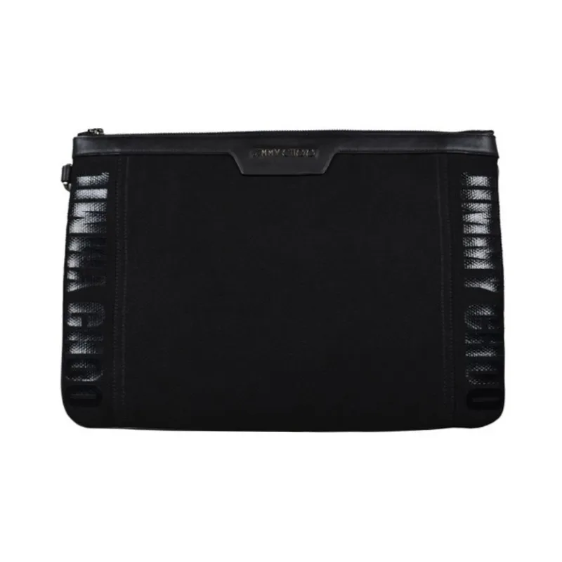 Jimmy Choo Canvas Canvas Bag Clutches Men's Black-0