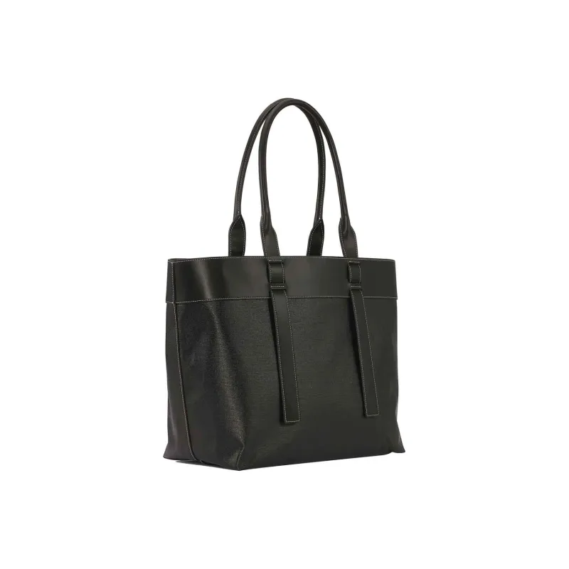 GANNI Recycled Cotton Recycled Leather Tote Bag Shopping Bag Shoulder Bag Crossbody Bag Handbag Women's Black-1