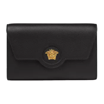 FANSIZHE La Medusa Grained Calfskin Shoulder Bag Crossbody Bag Women's Black