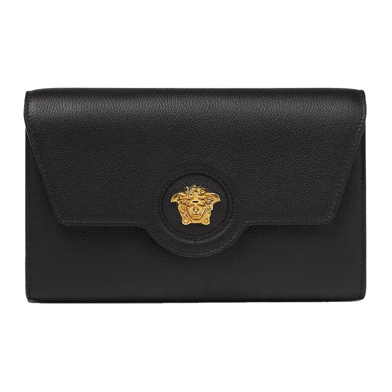 FANSIZHE La Medusa Grained Calfskin Shoulder Bag Crossbody Bag Women's Black-0