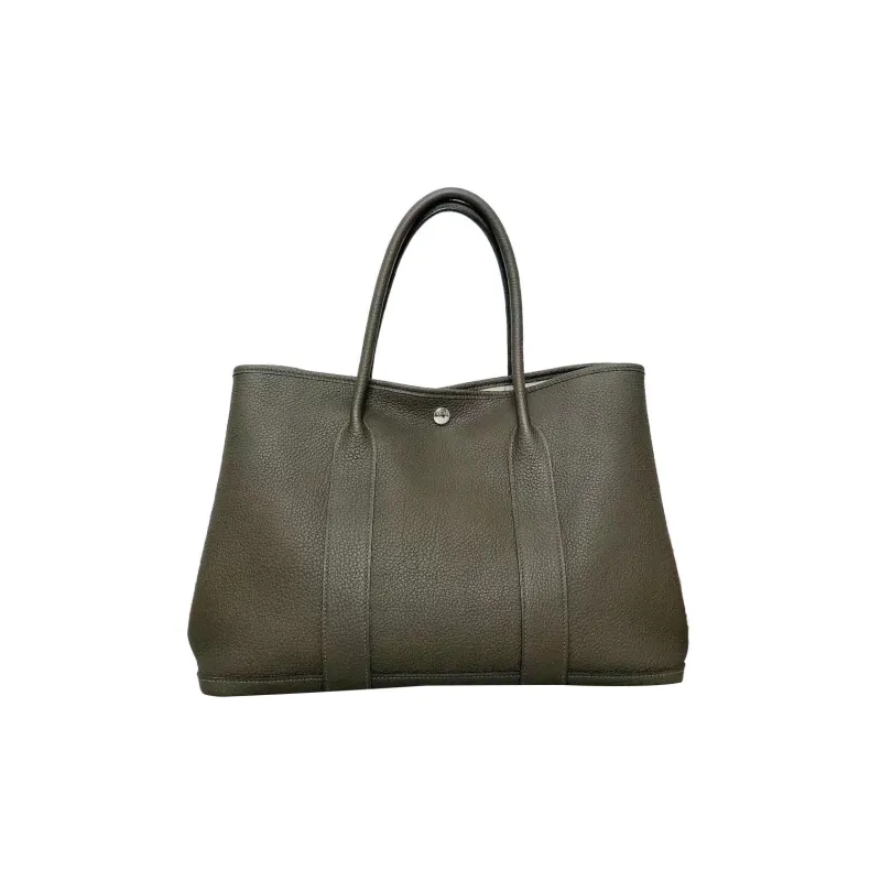 HERMES Garden Party Negonda Calfskin Garden Bag Handbag Regular Unisex G8 Vert Maquis Forest Green-0