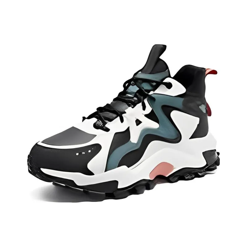 XTEP Red Rock Daimian Cushioning Abrasion Resistant Thermal Mid Top Sports Casual Shoes Men's Black White Gray-1