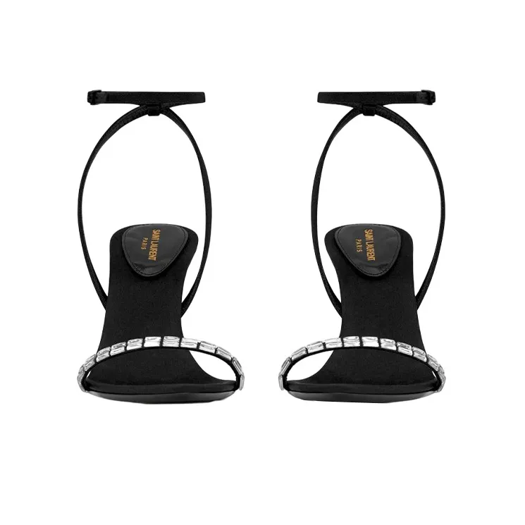 SAINT LAURENT Gloria Strap Sandals Women's Black-3