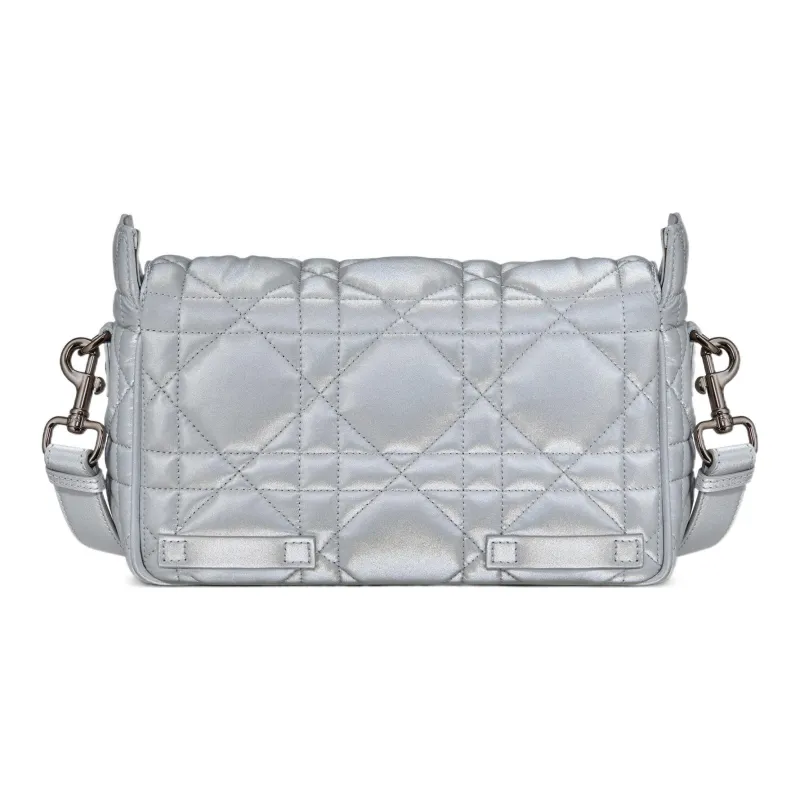 DIOR DiorCamp Cow Leather Messenger Bag, Crossbody Bag, Shoulder Bag Small Size Women's Silver-1