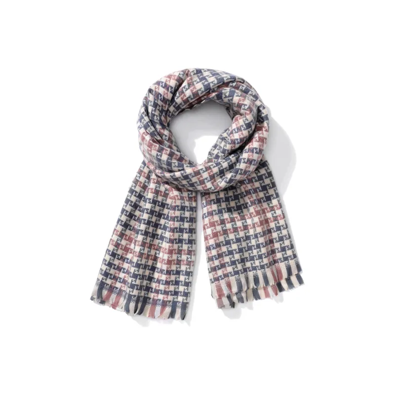 XXOFF Knit Scarves Unisex Light Pink Blue-2