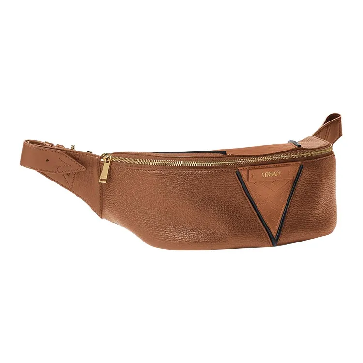 FANSIZHE Cow Leather Fanny Pack Men's Brown-1