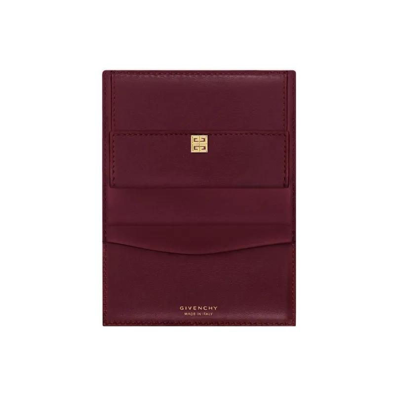 GIVENCHY 4G Cow Leather Card Holder Women's Burgundy-3